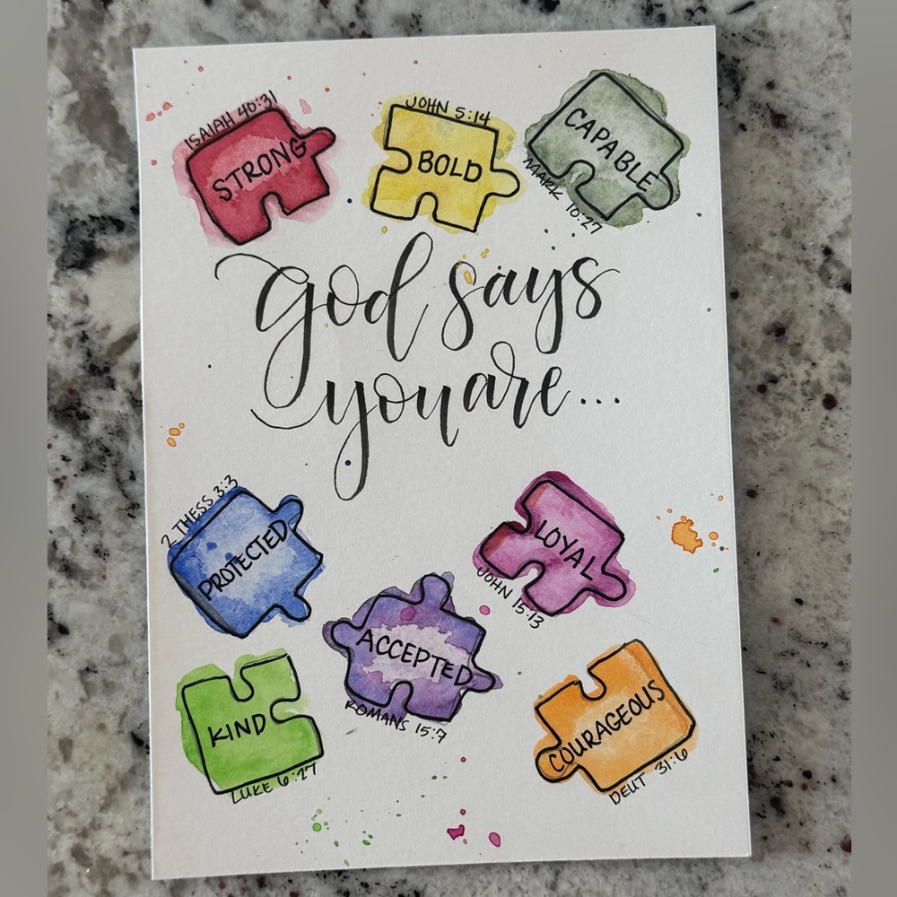 (4"x6") God Says ASD Scripture Print